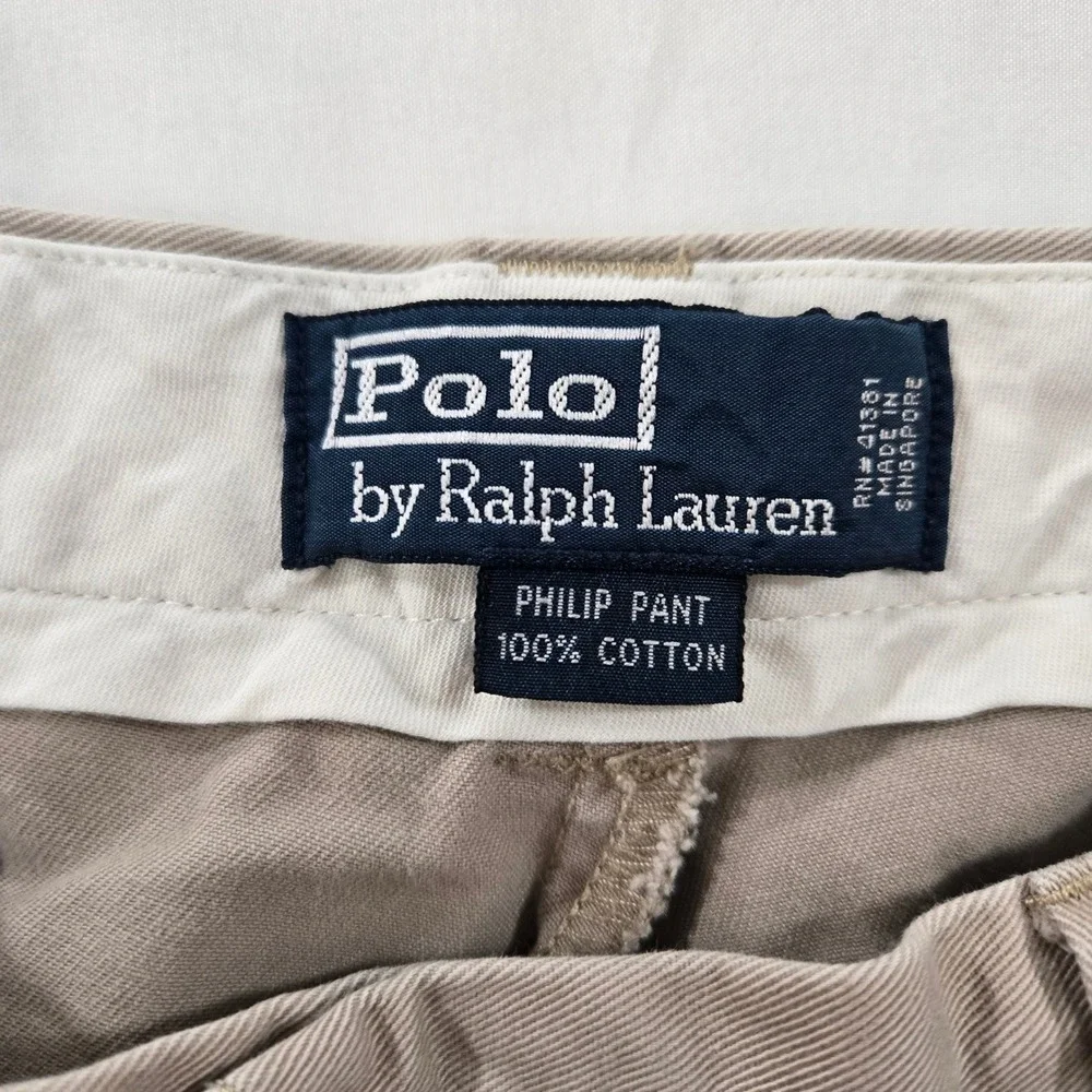 Polo Ralph Lauren Chino Pants Mens 34x32 Khaki Beige Philip Pant Classic Fit